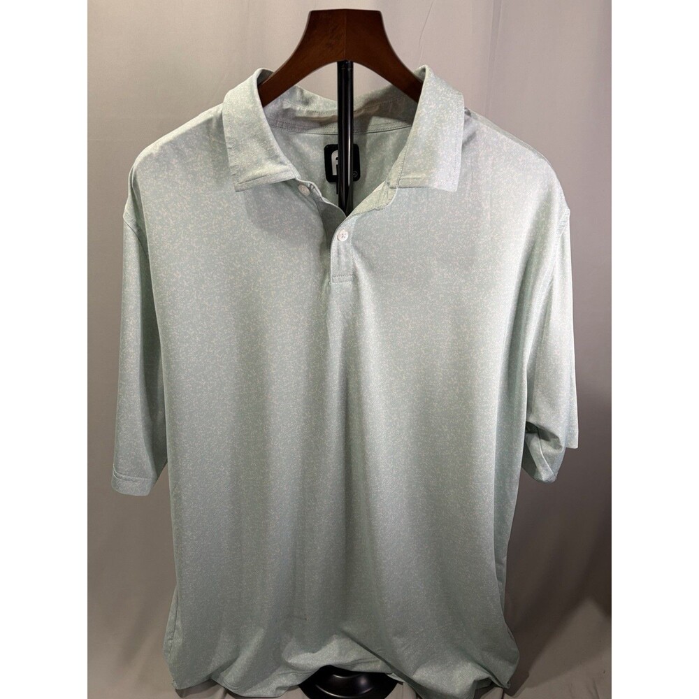 FootJoy Polo Shirt Mens XL Mint Green/ White Golf Polo
